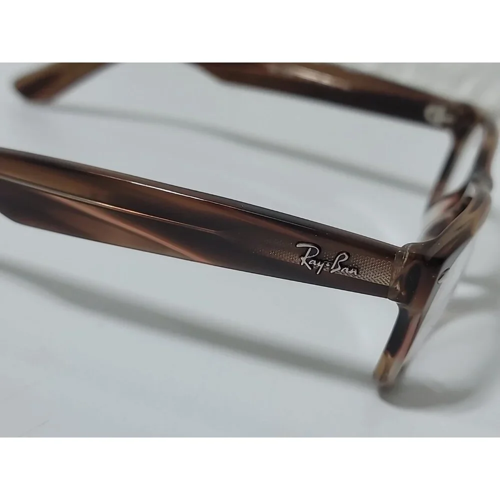 Ray-Ban Eyeglasses RB 5184 5139 Polished Striped Brown Square Frame 50[]18 145 - Picture 3 of 10